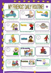 English Worksheet: Time and routines 2