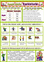 English Worksheet: Possessive adjectives