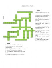 English Worksheet: Crossword-crime