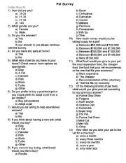 English Worksheet: Pets