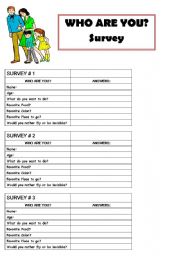 English worksheet: Basic Class Survey