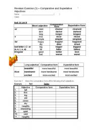 English Worksheet: comparative and superlative adjectives