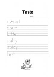 English Worksheet: Taste