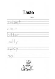 English worksheet: Taste