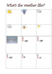 English worksheet: whats the weather like?