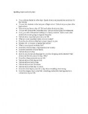 English worksheet: speaking topics and role plays