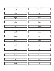 English Worksheet: opposites