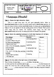 English Worksheet: full term test for 7th form tunisian students