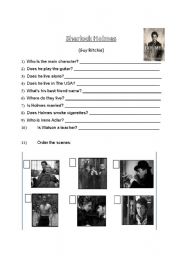 English Worksheet: Sherlock Holmes Film