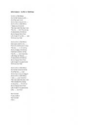 English Worksheet: Christmas John Lennon song