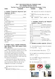 English Worksheet: exam for teenagers