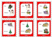 English Worksheet: I Have... Who has... vocabulary game: Christmas part 1