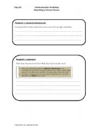 English worksheet: describing a person