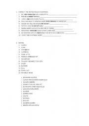 English Worksheet: Grammar Review for intermediate