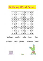 English worksheet: Birthday