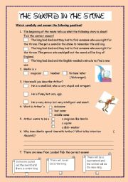 English Worksheet: The sword in the stone movie