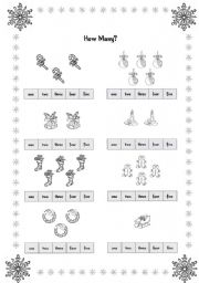 English Worksheet: Christmas Counting