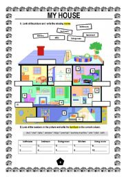 English Worksheet: My HOUSE