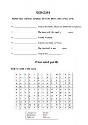 English Worksheet: Parts of the house