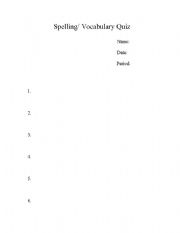 English Worksheet: Spelling