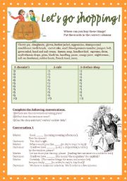 English Worksheet: Lets go shopping!