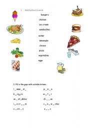 English Worksheet: Food