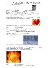 English Worksheet: Adele-set fire to the rain