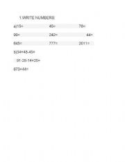 English Worksheet: Numbers