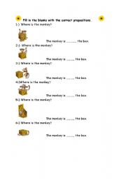English Worksheet: Prepositions