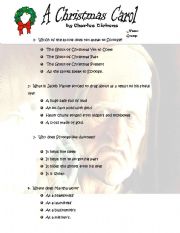 English Worksheet: A Christmas Carol  by Charles Dickens