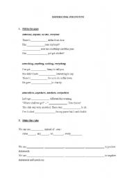 English Worksheet: Impersonal Pronouns