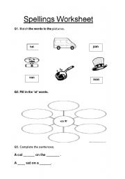 English worksheet: spellings worksheet