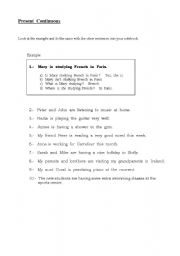 English Worksheet: present continuous