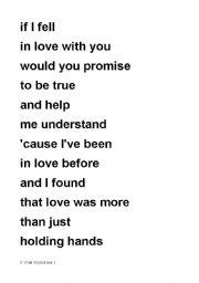 English Worksheet: Beatles - If I fell song worksheet