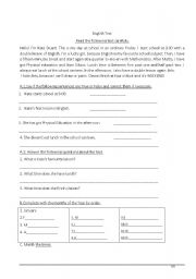 English Worksheet: time telling and question words