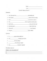 English Worksheet: Present Continuous Practice