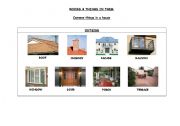 English Worksheet: ROOMS & THINGS IN THEM. COMMON THINGS IN A HOUSE