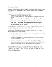 English worksheet: Blooming Book Report