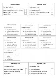 English Worksheet: Halloween game