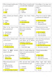 English Worksheet: Christmas Trivia Game 1