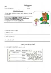 English worksheet: third term exam for kids