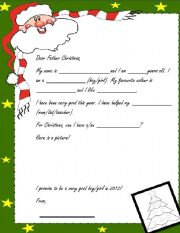 English Worksheet: Letter to Father Christmas