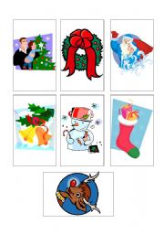 English Worksheet: Christmas Go fish game (1st part)