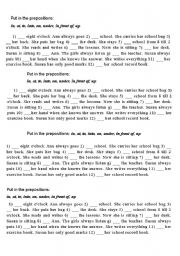 prepositions of place and movement