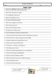 English Worksheet: Passive Voice (with Key)