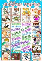 English Worksheet: Action verbs match