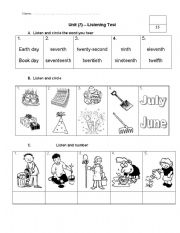 English worksheet: Months of the year