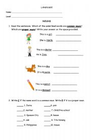 English Worksheet: Nouns