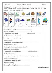 English Worksheet: welcome to tunisia part2