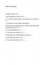 English worksheet: GUESS THE WORDS